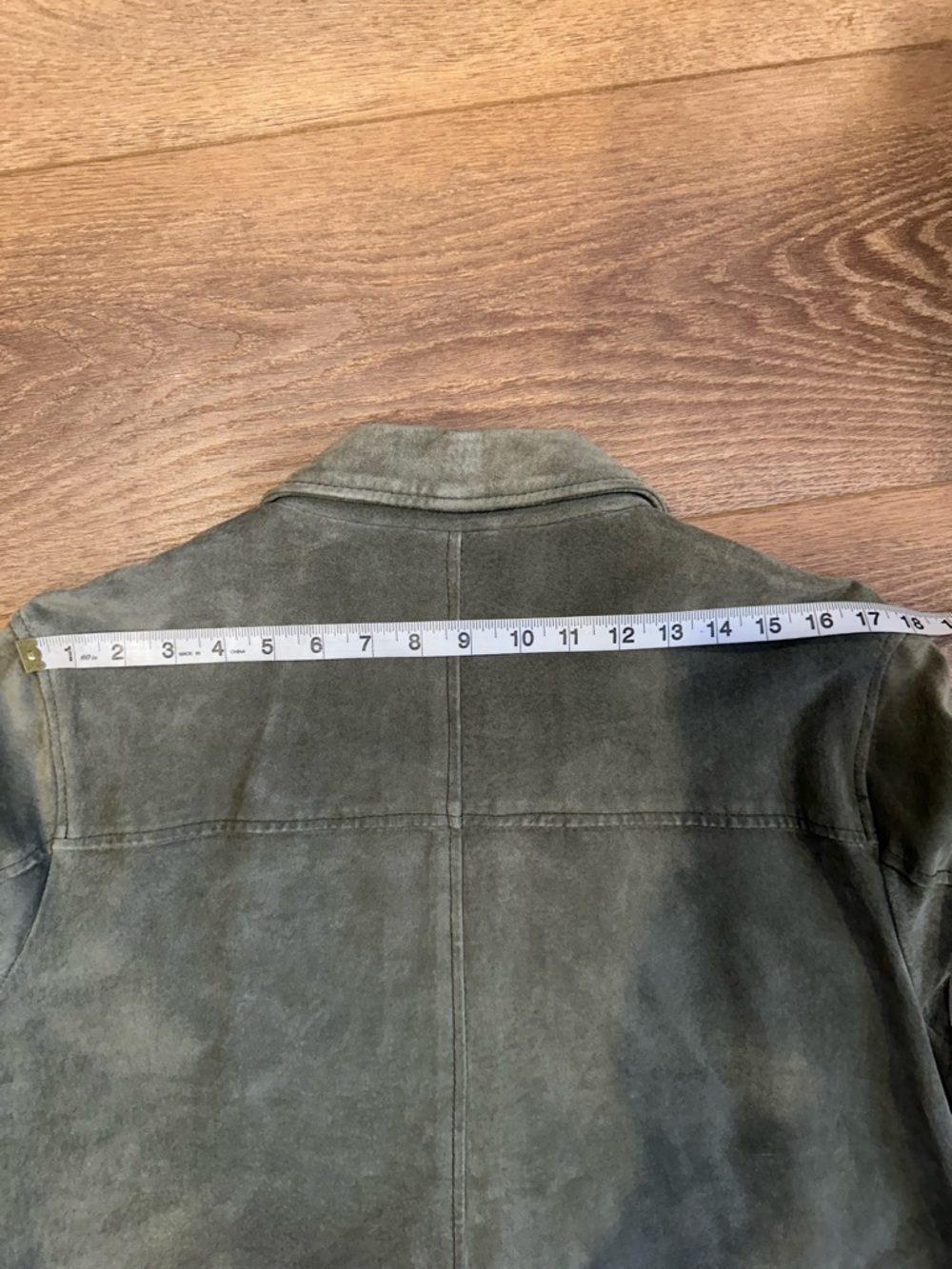 Denver Hayes Olive Green Suede Button-Front Jacket - Picture 9 of 13